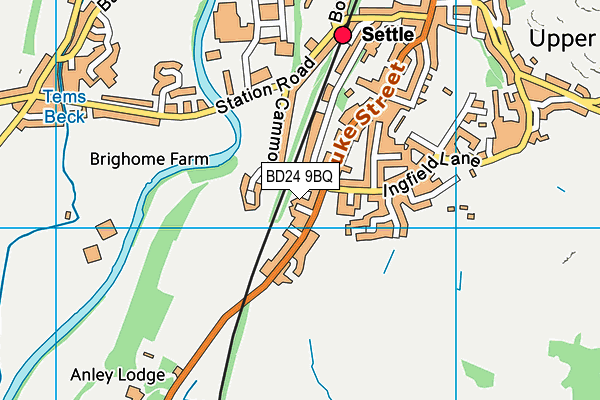 BD24 9BQ map - OS VectorMap District (Ordnance Survey)