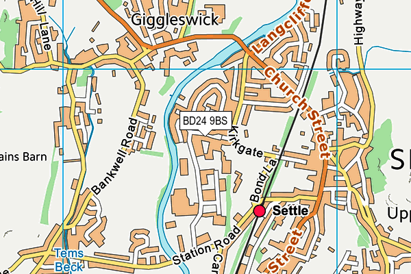 BD24 9BS map - OS VectorMap District (Ordnance Survey)