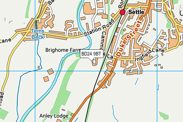 BD24 9BT map - OS VectorMap District (Ordnance Survey)