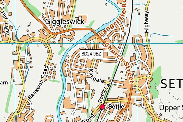 BD24 9BZ map - OS VectorMap District (Ordnance Survey)