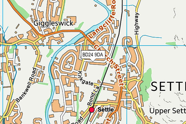 Settle Cricket Club (Marshfield Ground) map (BD24 9DA) - OS VectorMap District (Ordnance Survey)