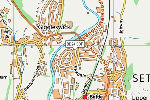 BD24 9DF map - OS VectorMap District (Ordnance Survey)