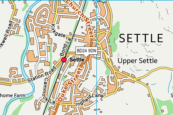 BD24 9DN map - OS VectorMap District (Ordnance Survey)