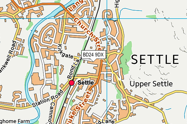 BD24 9DX map - OS VectorMap District (Ordnance Survey)