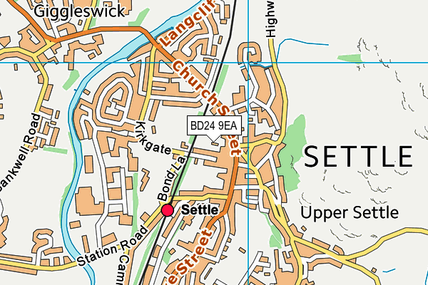 BD24 9EA map - OS VectorMap District (Ordnance Survey)