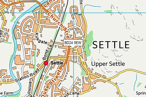 BD24 9EW map - OS VectorMap District (Ordnance Survey)