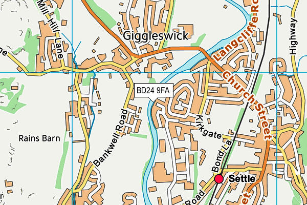 BD24 9FA map - OS VectorMap District (Ordnance Survey)