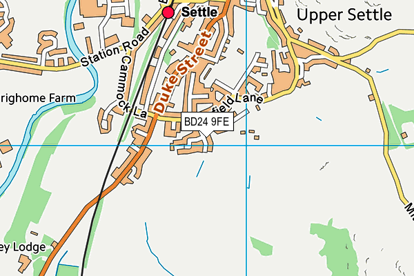 BD24 9FE map - OS VectorMap District (Ordnance Survey)