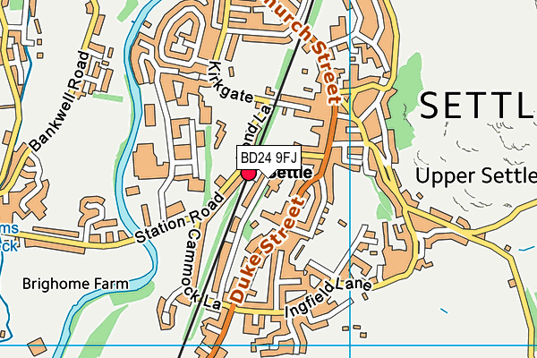 BD24 9FJ map - OS VectorMap District (Ordnance Survey)