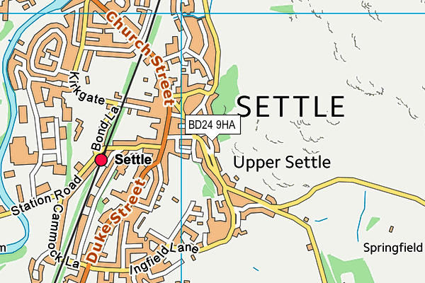 Settle Drill Hall map (BD24 9HA) - OS VectorMap District (Ordnance Survey)