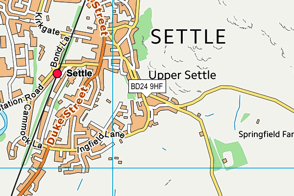 BD24 9HF map - OS VectorMap District (Ordnance Survey)