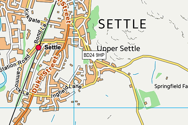 BD24 9HP map - OS VectorMap District (Ordnance Survey)