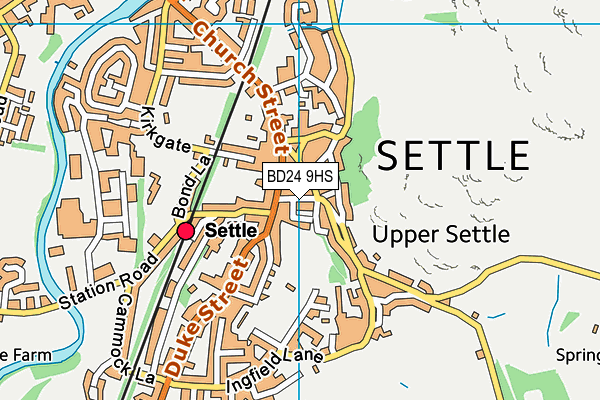 BD24 9HS map - OS VectorMap District (Ordnance Survey)