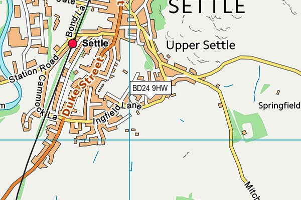 BD24 9HW map - OS VectorMap District (Ordnance Survey)