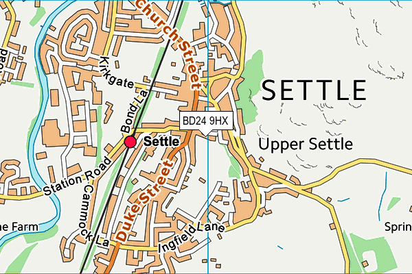 BD24 9HX map - OS VectorMap District (Ordnance Survey)