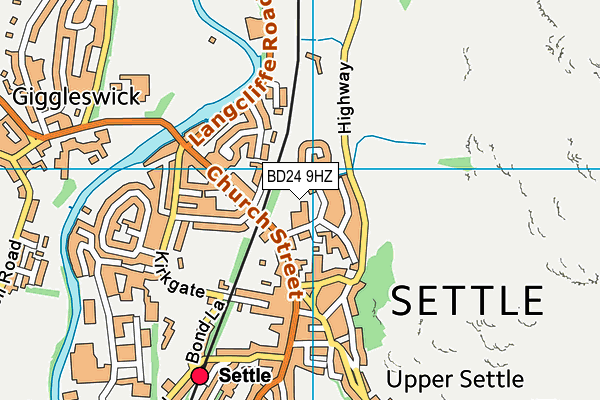 BD24 9HZ map - OS VectorMap District (Ordnance Survey)