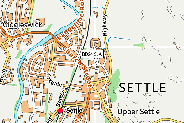 BD24 9JA map - OS VectorMap District (Ordnance Survey)