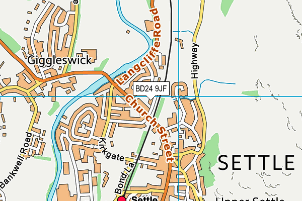 BD24 9JF map - OS VectorMap District (Ordnance Survey)