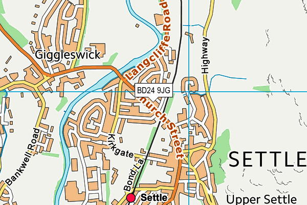 BD24 9JG map - OS VectorMap District (Ordnance Survey)