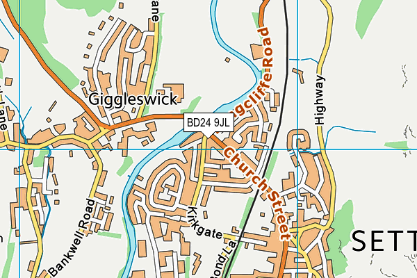 BD24 9JL map - OS VectorMap District (Ordnance Survey)