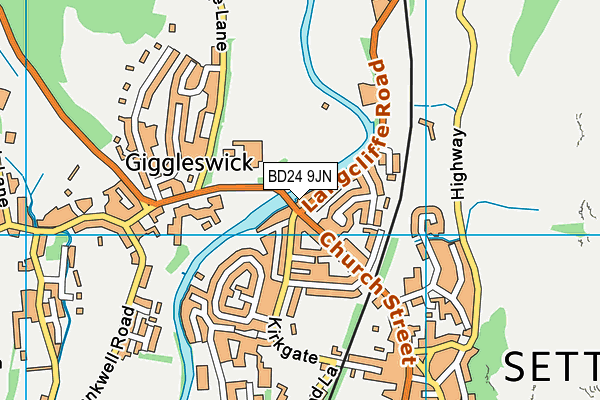 BD24 9JN map - OS VectorMap District (Ordnance Survey)