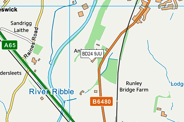 BD24 9JU map - OS VectorMap District (Ordnance Survey)