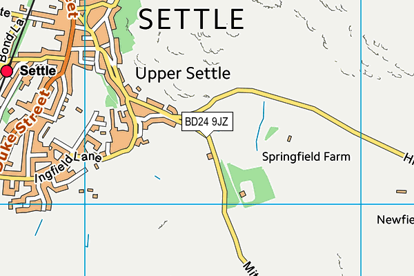 BD24 9JZ map - OS VectorMap District (Ordnance Survey)