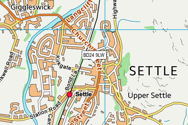 BD24 9LW map - OS VectorMap District (Ordnance Survey)