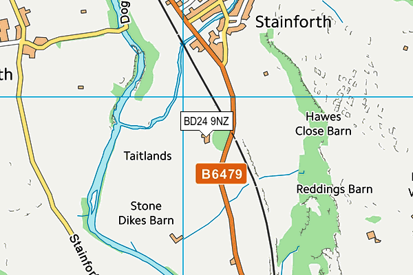 BD24 9NZ map - OS VectorMap District (Ordnance Survey)