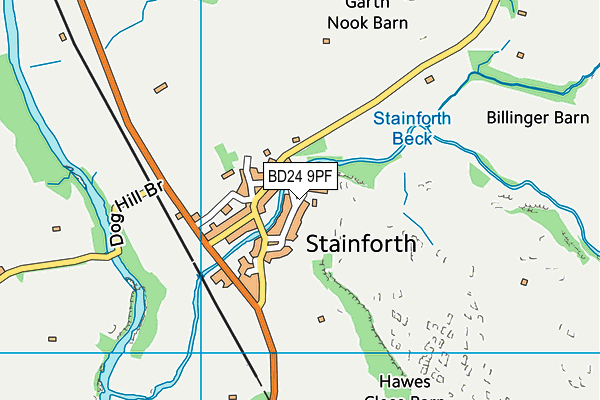 BD24 9PF map - OS VectorMap District (Ordnance Survey)