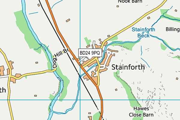 BD24 9PQ map - OS VectorMap District (Ordnance Survey)