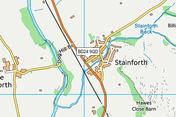 BD24 9QD map - OS VectorMap District (Ordnance Survey)