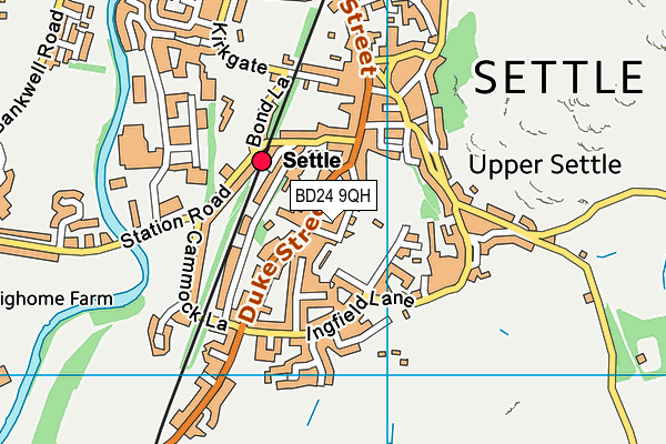 BD24 9QH map - OS VectorMap District (Ordnance Survey)