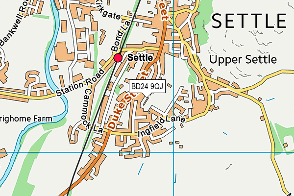 BD24 9QJ map - OS VectorMap District (Ordnance Survey)