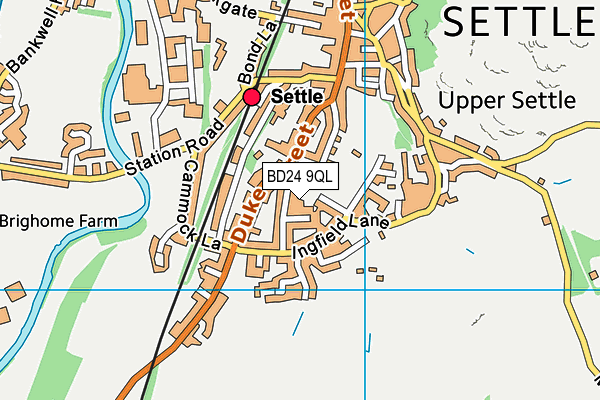 BD24 9QL map - OS VectorMap District (Ordnance Survey)