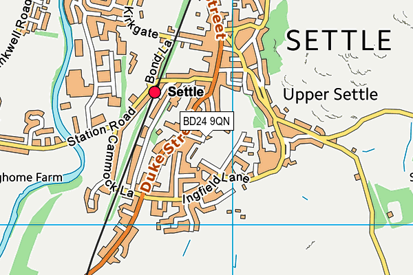 BD24 9QN map - OS VectorMap District (Ordnance Survey)