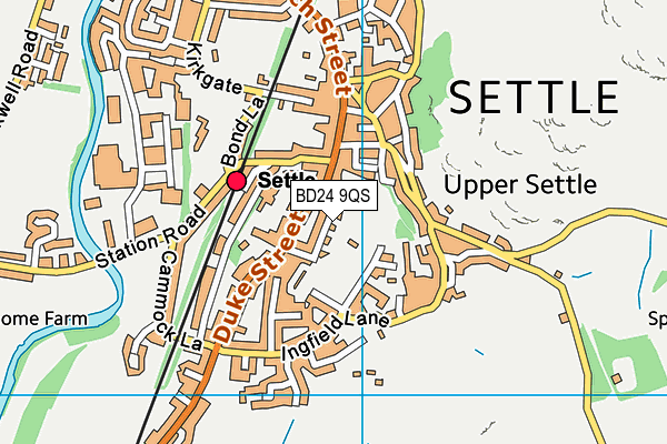 BD24 9QS map - OS VectorMap District (Ordnance Survey)