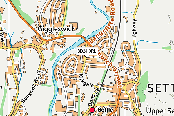 BD24 9RL map - OS VectorMap District (Ordnance Survey)