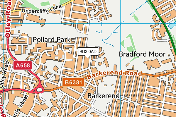 BD3 0AD map - OS VectorMap District (Ordnance Survey)