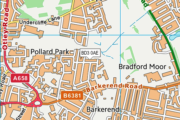 BD3 0AE map - OS VectorMap District (Ordnance Survey)
