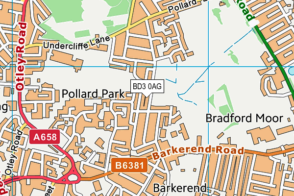 BD3 0AG map - OS VectorMap District (Ordnance Survey)