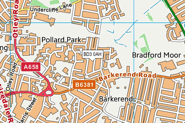 BD3 0AH map - OS VectorMap District (Ordnance Survey)