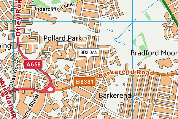 BD3 0AN map - OS VectorMap District (Ordnance Survey)