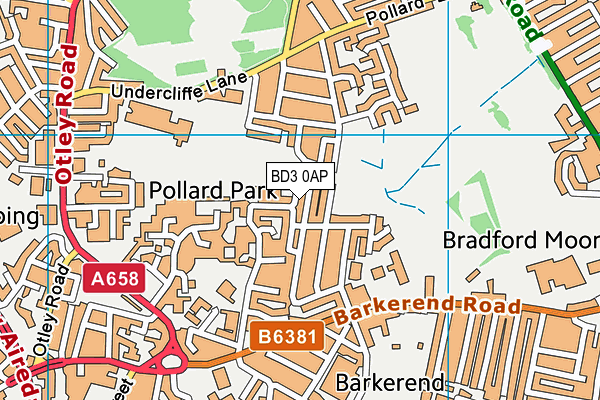 BD3 0AP map - OS VectorMap District (Ordnance Survey)
