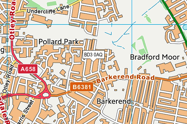 BD3 0AQ map - OS VectorMap District (Ordnance Survey)