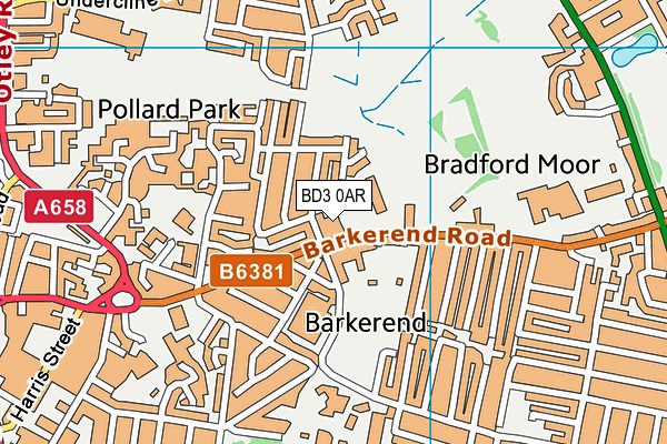BD3 0AR map - OS VectorMap District (Ordnance Survey)
