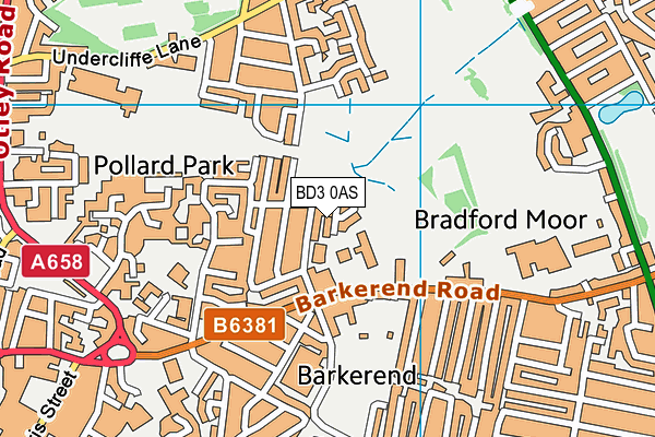 BD3 0AS map - OS VectorMap District (Ordnance Survey)