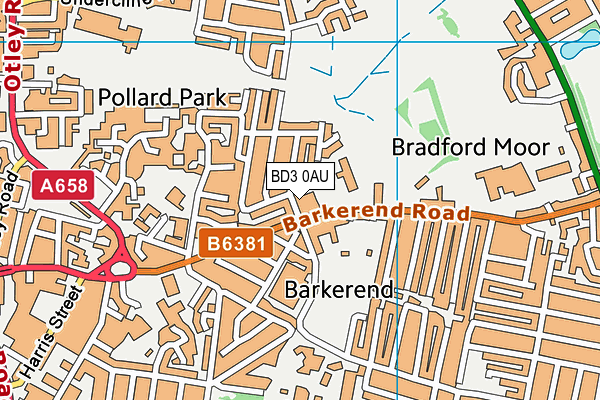 BD3 0AU map - OS VectorMap District (Ordnance Survey)