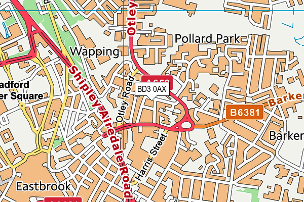 BD3 0AX map - OS VectorMap District (Ordnance Survey)