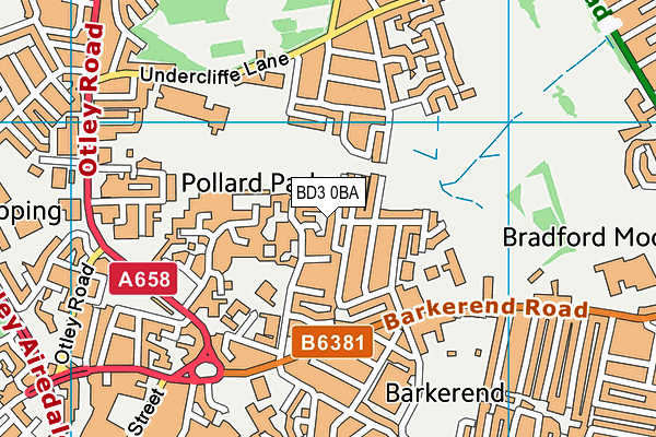 BD3 0BA map - OS VectorMap District (Ordnance Survey)